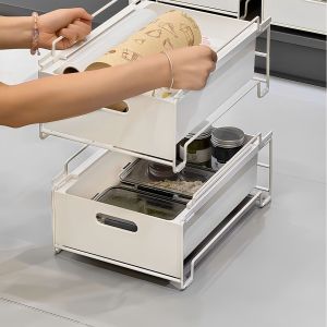 Desktop Drawer Style Storage Box Kitchen Office Miscellaneous Goods Organizer Iron Material Luxury Style Chinese Brand Zonghao