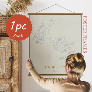 4 Colors Teak Pine Wood Magnetic Poster Hanger Scroll Painting Frame 21 31 41 51cm Black White Wood Photo Frame Canvas Frame