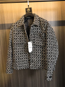 3D Stereo Color Knit Plaid! Small Fragrance Style! Autumn Mens Solid Color Loose Fit Collar Jacket Trendy Outerwear