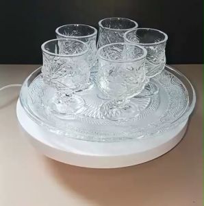 ชุดแก้ว ถวายน้ำพระพร้อมจานรอง แก้ว 5 ใบ+จานรอง 8 นิ้ว รุ่น 3756382041114090