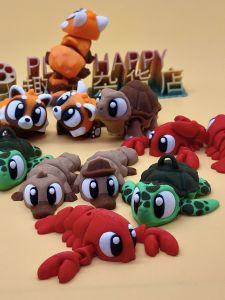 3D Printed Animal Figurines Stress Relief Toys Realistic Desktop Decorations Small Cute Eye Design Universal for Boys And Girls