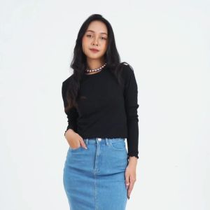 Greenlight Kaos Wanita Crop Top Lengan Panjang C140324