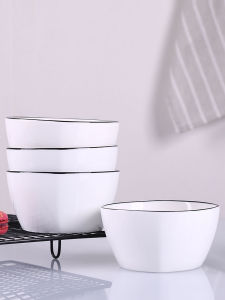 Nordic Style Ceramic Bowl Simple Creative Rice Eating Bowl Home Use Spoon Chopsticks Soup Bowl Japanese Single Bowl Dining Utensils