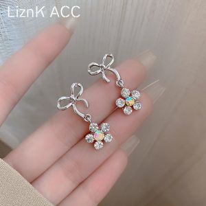Luxury Design Butterfly Knot Rhinestone Earrings for Women Japanese Korean Style Versatile Fashion Jewelry High Class Feeling