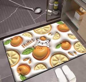 3D three-dimensional mat bathroom diatom mud absorbent mat toilet toilet door entry carpet non-slip mat