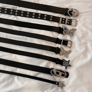 [Niche Style Collection] American Design Belt Female Summer Casual Versatile Ins Minimalist Black Pu Belt Male Fashion