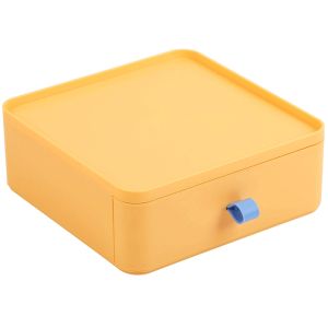 Desktop Organizer Drawer Style Office Cosmetic Storage Cabinet Small Box Bookshelf Dormitory Essential Plastic Rectangular Single Layer