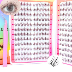 ขนตาปลอมคุณภาพสูง ไม่ต้องใช้กาว 288 ชิ้น 24 แถว พร้อมแหนบ