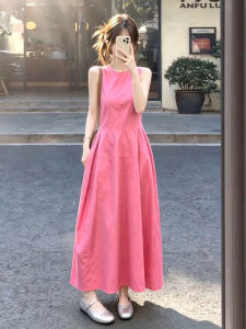 LIRUSHAN | Cute Petite Pink Sleeveless Dress for Women Summer New Style French Elegant Slimming