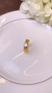 Nicedays🍒Cincin Koin Keberuntungan/Cincin Ceruk Yang Dapat Disesuaikan/Cincin Terbuka Zirkon Yang Modis COD