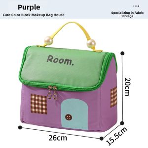 Vertical Large Capacity Partition Waterproof Multifunctional Cosmetic Bag