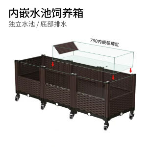 Large Size Ecological Landscape Turtle Aquarium Breeding Box Yellow Margined Turtle Planting Box Home Pet Food And Supplies