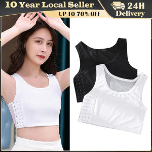 Women Breathable Chest Breast Binder Side Buckle Short Vest Tops Wireless Wrap Bandage Tomboy Shaping Bra Tank Trans Binders Top