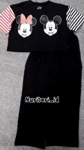 RICHY SET COMBAD CROP + KULOT JOGGER MOTIF MIKI SETELAN PREMIUM V1
