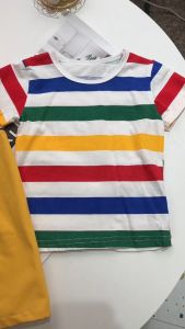 Childrens Clothing Set Korean 0-5 Year Old Rainbow Pattern Overall Cute Cotton Cartoon Clothes Suit