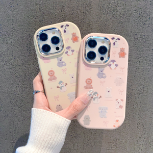 Adorable Animal Silicone Phone Case for OPPORENO11pro 10pro 9 8pro 7 6 Female Style Creative Anti-Fall Cute Cartoon Design