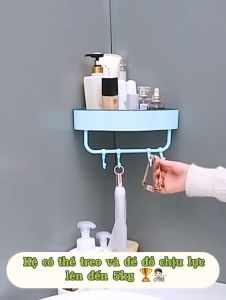 Kệ góc nhà tắm dán tường 2 lớp dày dặn chắc chắn Kệ dán tường không cần khoan đục Kệ đựng đồ thông minh