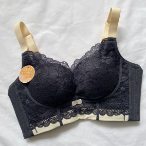 Wireless Lace Bra Five Rows of Buckles Massage Cup Collecting Side Breast Push up Adjustable Style Underwear for Young Women