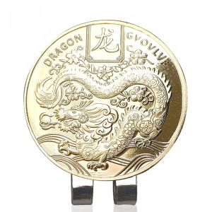 Gold Dragon Magnetic Golf Cap Clip Ball Position Marker Accessory for Mens Golf Hats Sport Fitness Fans Supplies