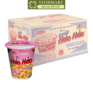 [THÙNG 24 LY] - ACECOOK - Mì ly Handy Hảo Hảo 3 vị: Tôm chua cay Tomyum và lẩu nấm thập cẩm chay (66g-67g/ly) - Mì Handy Hảo Hảo ly - Mì ly Hảo Hảo Handy - Mì ly ăn liền