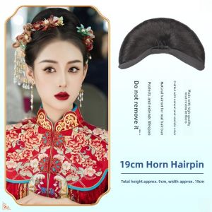 New Daily Top Bun Hair Pack Ancient Chinese Style Wife Faux Hair Wig Womens SONG MING Period Hanfu Ancient Costume