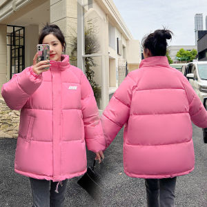 Fashionable Thickened down Cotton Jacket Stand Collar Loose Bread Style Womens Short Coat Korean Version Student Polyester Fabric