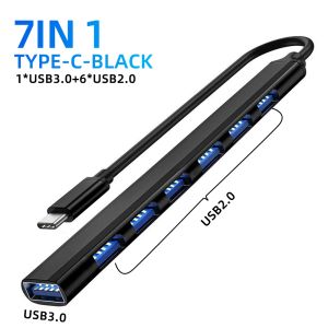 KEBIDUMEI USB 3.0 HUB 7 In 1 Docking Station 5Gbps High Speed Data Transmission Splitter OTG Adapter Game Accessories For Laptop