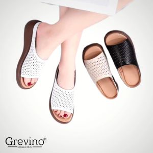 Grevino Sandal Wanita Wedges Polkadot terbaru Sendal Masa Kini