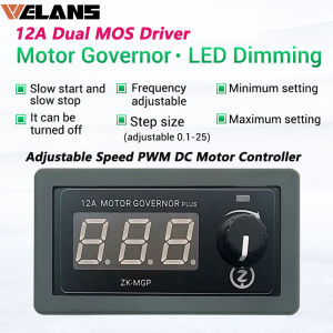 ZK-MGP Adjustable Speed PWM DC Motor Controller 5-30v 12A 360W 6V 12V 24V Slow Start Slow Stop Module