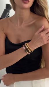 SHIXIN 4Pcs/Set Trendy Irregular Oval Bead Elastic Bracelet Women Boho Resin Geometric Beaded Bangle 2026 Fashion Couple Jewelry