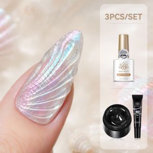 BORN PRETTY | BORN PRETTY 3pcs White Cat Magnetic Gel Polish Set With 5D Sculpting Gel Nail Polish for Create Summer Nails DIY Home Manicure