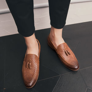 British romantic Sue retro business braid small leather shoes male Korean casual pointed happy shoes fashion men tide