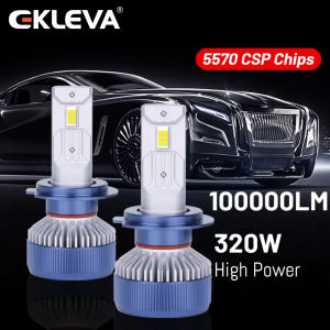EKLEVA 2PCS LED Headlight Bulbs Super Bright Clip-Type Installation 6000K White Light High/Low Beam Plug and Play for H4 H7