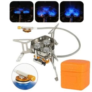 Kompor Gas Lipat Portable + Selang Camping Glamping Kompor Gas Stove 3 Burner