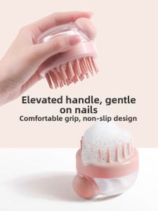 Silicone Hair Washing Comb Bath Cleaning Brush Massage Tool Portable Personal Hygiene Gadget Head Scratching Device