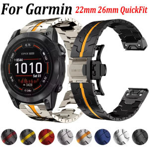 QuickFit 22mm 26mm Stainless Steel Strap For Garmin Fenix 8 47mm 51mm 7 7X 6 6X 5 5X/Epix Pro/Enduro 3 Metal Band Forerunner 935