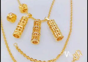 [VJ]Cop916 Necklace&Pendant "Abacus" 999.9 Bangkok Gold Plated Cylinder/Charm Abacus Pendant<Loket Sempoa>