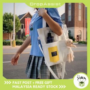 DROPASSIST 1042 Fashion bear bag canvas female woman handbag student shoulder canvas bag beg wanita backpack