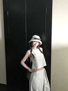 Oxygen Sensation Minimalist Loose Feel Sleeveless Vest Wide Leg Trousers Set