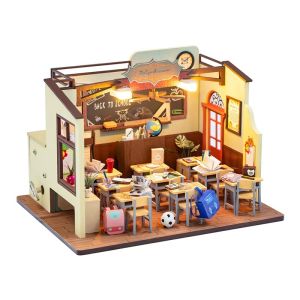 DIY Mini Dollhouses Back To School Miniature Model Doll House For Kids Mini Wooden 3D Puzzles Classroom Assembly Start Of School