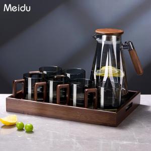Large Capacity Glass Cold Water Pot High Temperature Resistant Tea Brewing Pot Home Use Juice Serving Set for Living Room