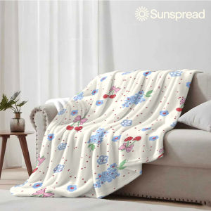 Beast Kingdom | cherry bow floral ditsy Soft Warm Flannel Blanket Lightweight Cozy Christmas Halloween Home Decor Room