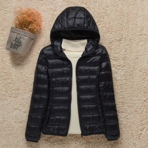 2025 New Spring Autumn Jackets Fashion Women Long Sleeve Ultra Packable Hooded Down Coat Office Lady Commute Puffer Outerwear