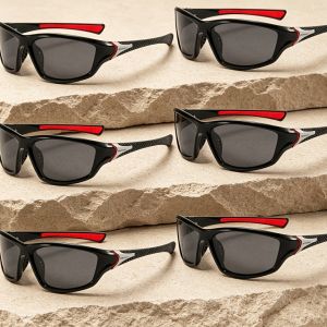 6pcs Anti Slip Sports Sunglasses with Windproof Covers and Colorful Glasses Suitable for Off-road Driving