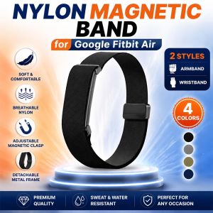 New Nylon Weave Arm Band for Google Fitbit Air Bicep Bands Fitness Tracker Band Magnetic Wristband for Google Fitbit Air Strap