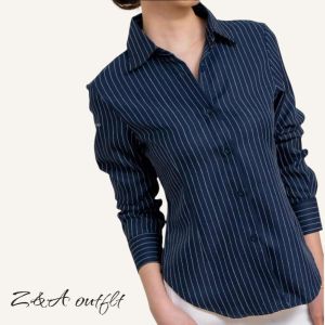 LUNA STRIPE FITTED// KEMEJA FITTED KOREAN STYLE SEMIWOL STRIPE KEMEJA FITBODY PREMIUM