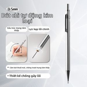 deli | Bút Chì Tự Động HB Kim Loại Cảm Giác Nặng Khắc Được Không Bị Gãy
