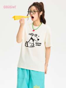 Gbiaior | American Cartoon Puppy Print T-Shirt Women Casual