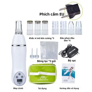 Máy Mài Da Siêu Nhỏ Bằng Kim Cương 3 Cấp Độ Có Thể Điều Chỉnh EU/US Plug Dermabrasion Peeling Loại Bỏ Mụn Đầu Đen Và Mụn Trứng Cá Thiết Bị Chăm Sóc Da Mặt