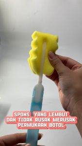 Dovana Sikat Pembersih Botol Dot Bayi Isi 2 Pegangan Tongkat Panjang Set Sponge Spons Bottle Brush